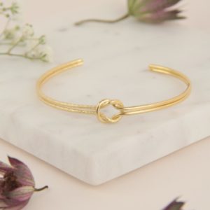 Laoree-bijoux-fantaisie-bracelet-Jonc-noeud-laiton-dore-or